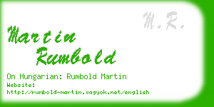 martin rumbold business card
